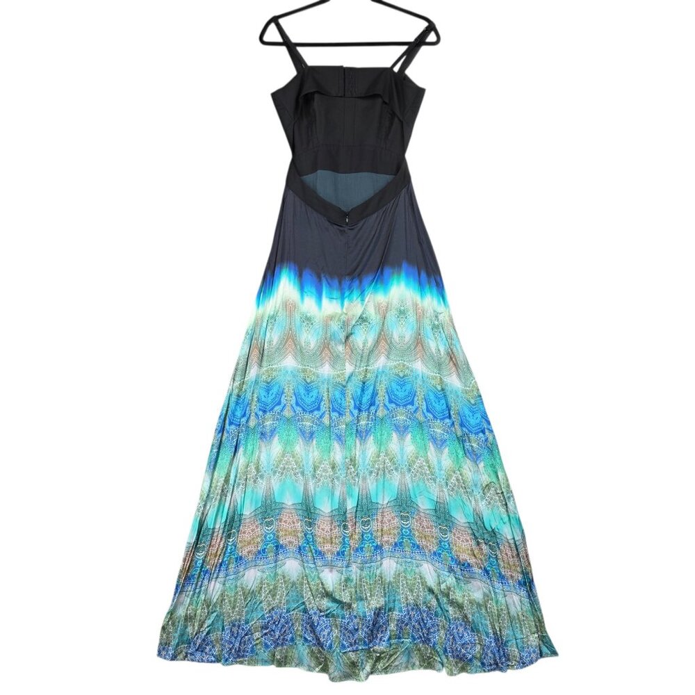 Marciano Dress Womens 6 Multicolor Paisley Ombre Maxi Strappy Silk Sundress - Picture 2 of 12